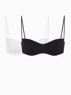 THE TEACUP: 2-PACK BLACK & WHITE COTTON JERSEY